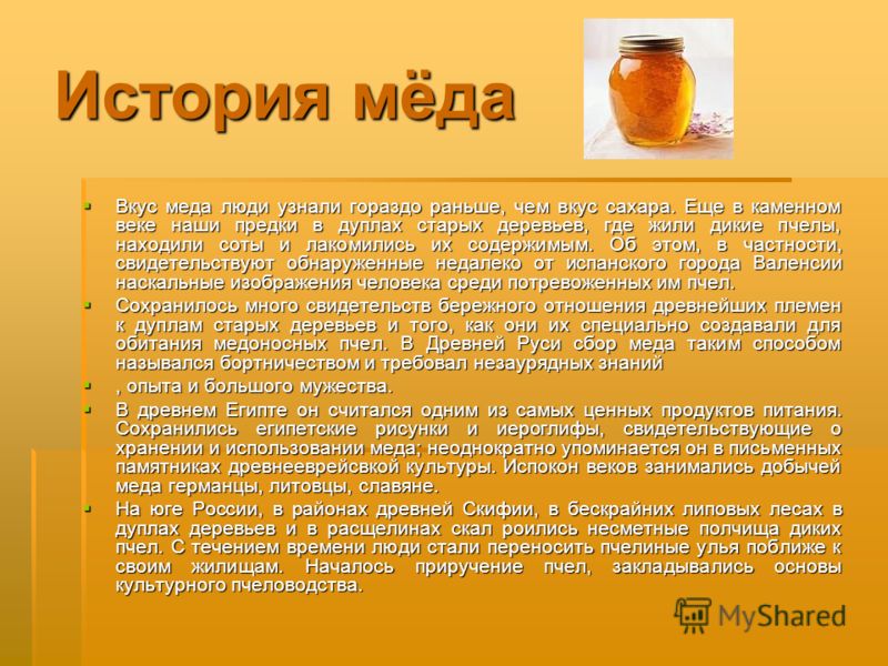 Полезные свойства меда проект