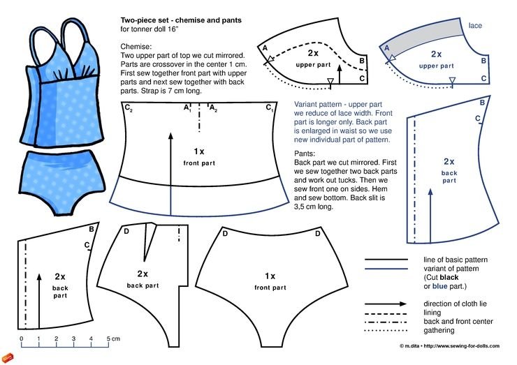 Выкройки купальников шорты
