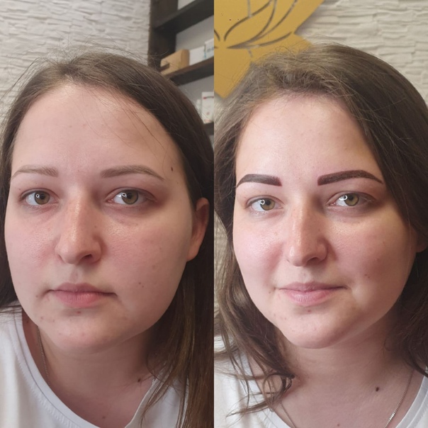 Брови после перманентного макияжа после шелушения фото после коррекции