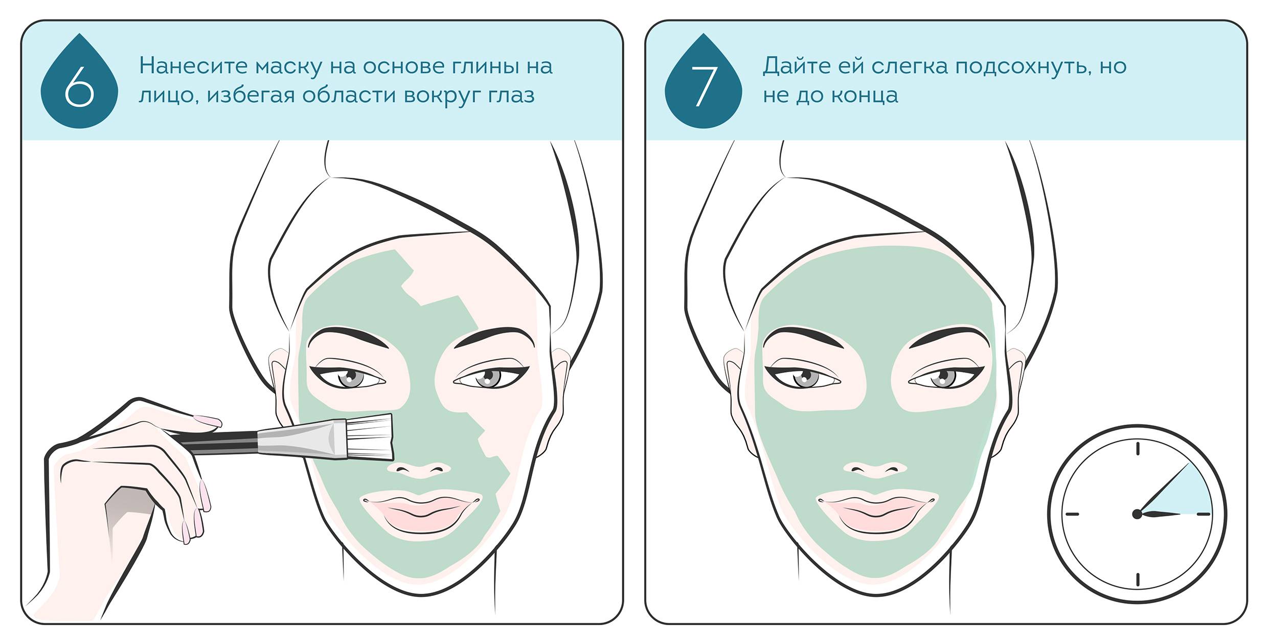 Что наносить сначала маску или кондиционер. Схема нанесения альгинатной маски. Очищающая маска для лица.